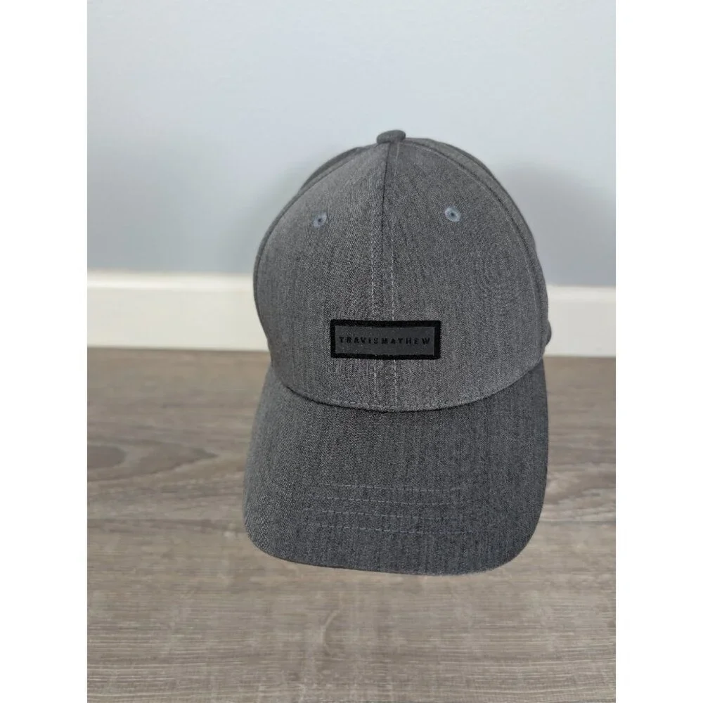 Travis Mathew Slate Gray Golf Baseball Cap Flexfit 110 Punch Adjustable Buckle